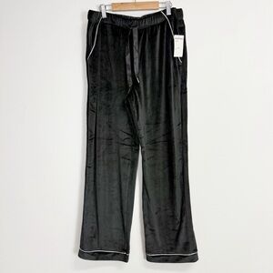 Nordstrom Pajama Pants Womens Medium Black Velour Lounge Sleepwear Separates